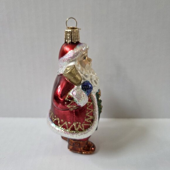 Old World Christmas Bell Ringer Santa Claus Glass Blown Tree Ornament w Box - Picture 3 of 7